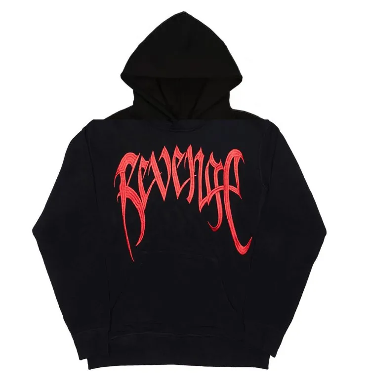 

New luxury Kiryaquy REVENGE embroidery Pullover Hoodies Hoody hooded Sweatshirts velvet Cotton Drake Thick Fleece Street #D134