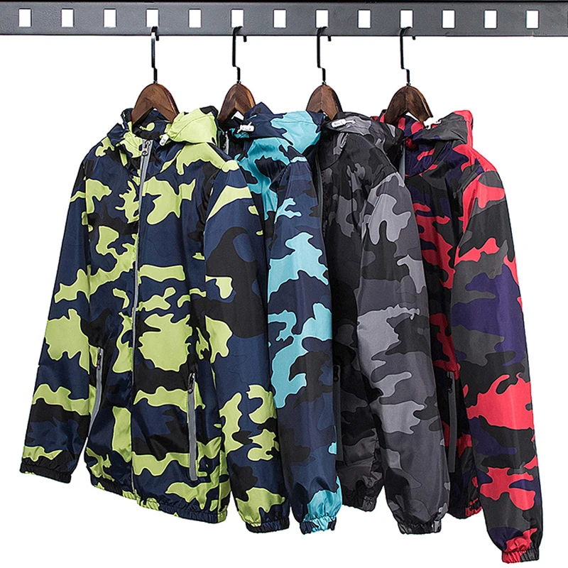 Мужская камуфляжная ветровка на молнии с капюшоном|slim fit windbreaker|camouflage jackets mencamouflage