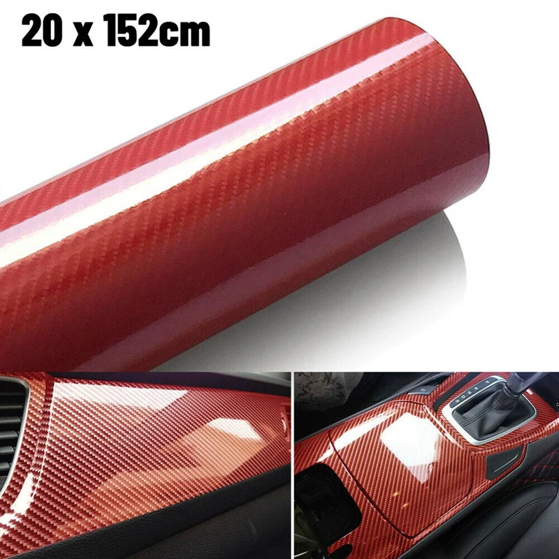 

5D Car PVC 20*152cm Wrap Motorcycle Car Interior Carbon Fiber Film Accessories Carbon Fiber Vinyl Film DIY High Glossy