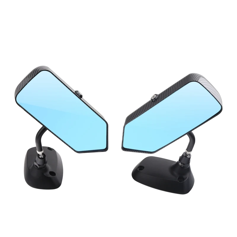 

Pair Universal F1 Style Carbon Fiber Look Car Blue Mirror Side Rearview Mirror