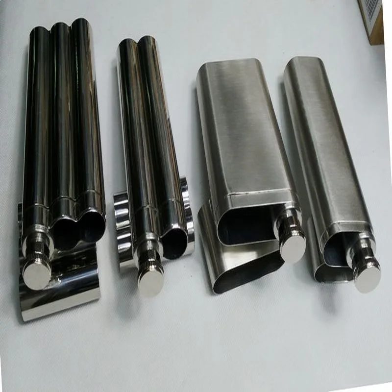 Фляга из нержавеющей стали 304 для виски и водки с трубкой сигар 2 унции | Дом сад