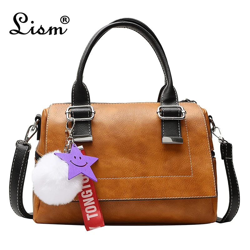 Женская сумка 2019 Сумка с подвеской в виде Помпона большой вместимости