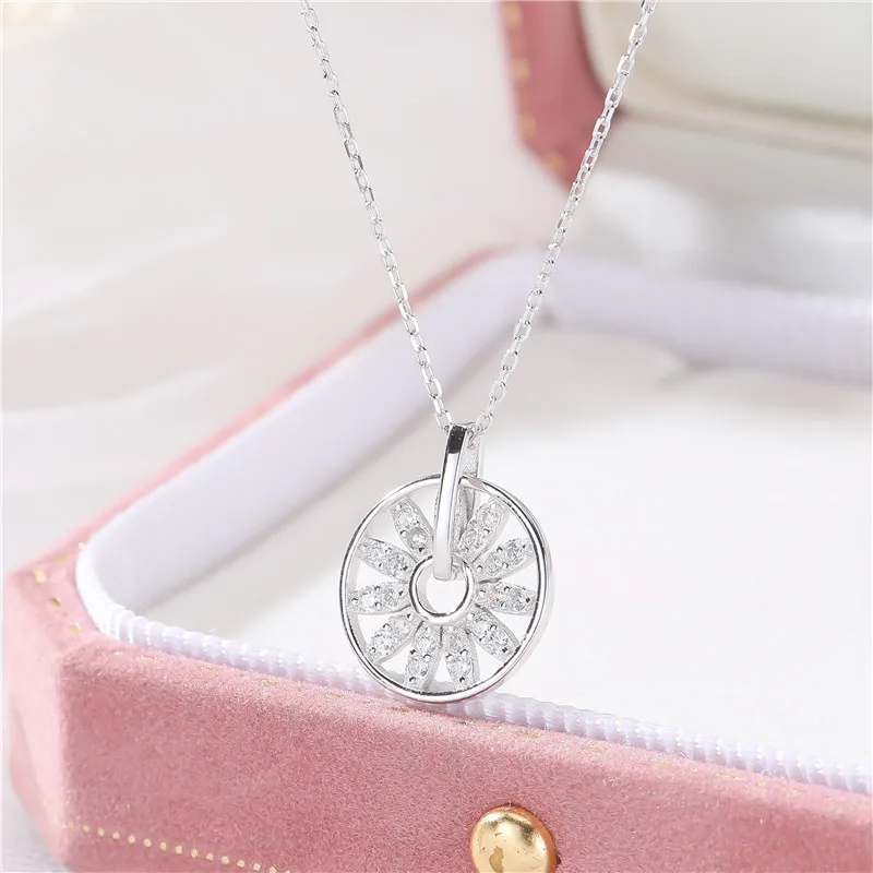925 Sterling Silver Necklace Snow Flower Pendant Necklace for Women Sterling Silver Jewelry