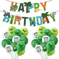 25pcsset happy birthday decoration balloon banners dragon latex ballon dinosaur theme party supplies kids child birthday favors