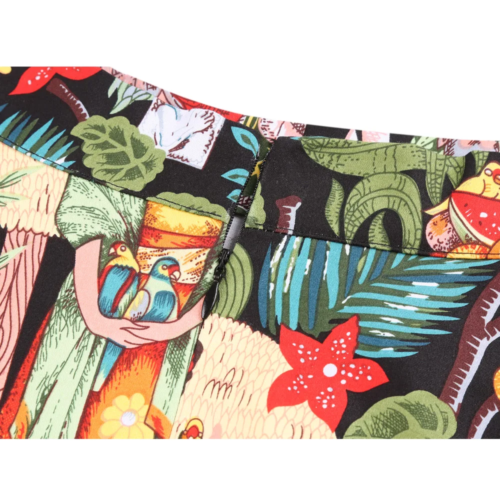 Женская винтажная юбка трапециевидной формы с завышенной талией черная