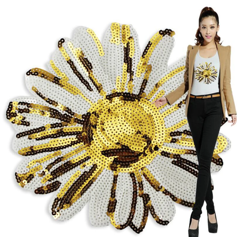 1 шт. новинка большая вышивка тигра Кружевная аппликация ткань с пайетками свитер