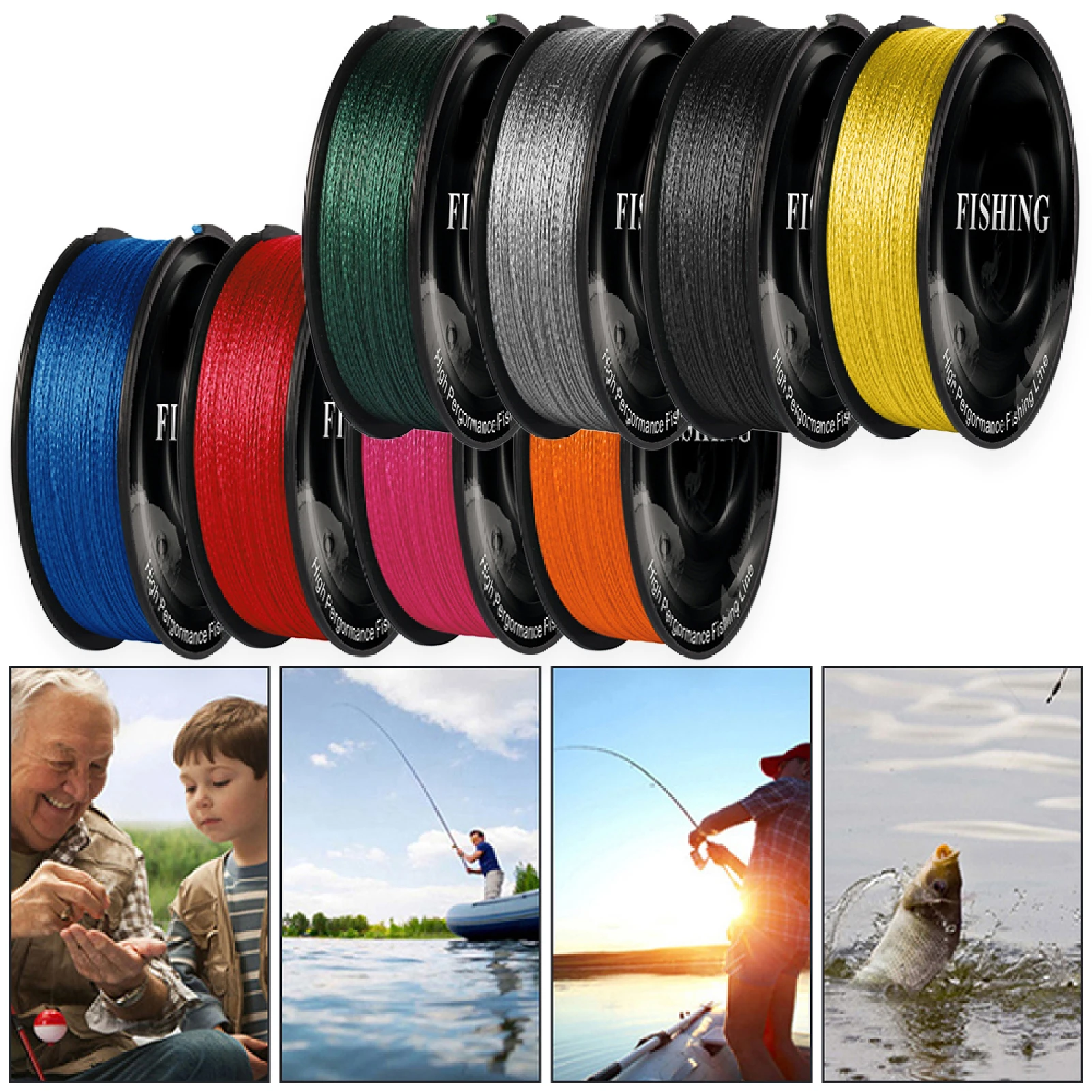 

100m Super Strong PE Fishing Line 4 Strands Weave Braided Fishing Line Rope Fish Tackle Tool Multifilament Fishing Line Smooth