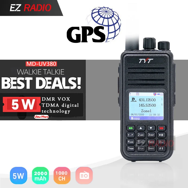 Обновление TYT MD-UV380 цифровой иди и болтай Walkie Talkie двухдиапазонный УКВ MD-390 DM-5R DM-8HX uv