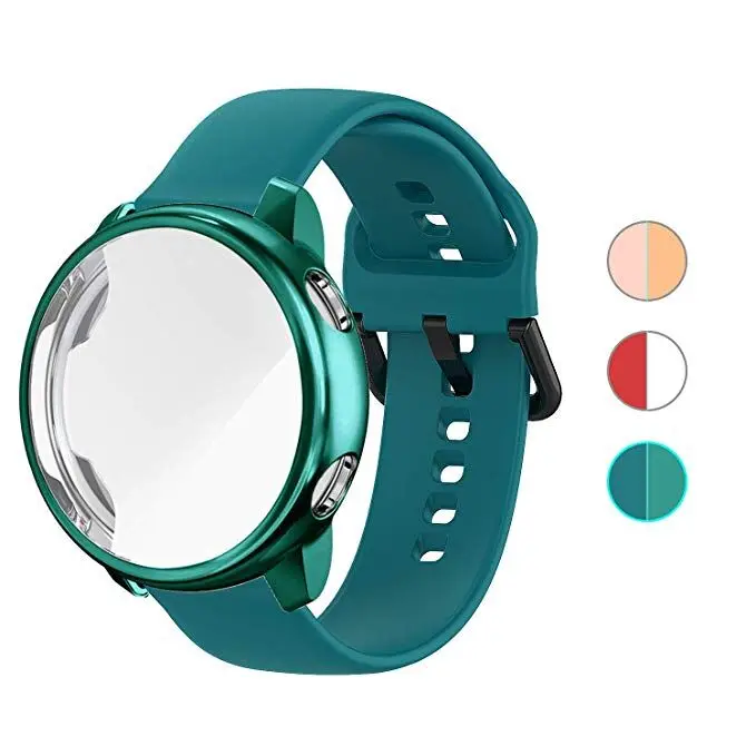 2 упаковки для Samsung Galaxy Watch Active 44 мм 40 ремешок Смарт часы силиконовый + чехол Active2