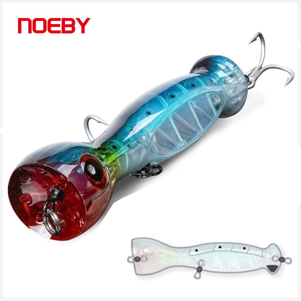 

NOEBY Big Topwater Popper Lure 130mm 50g Fishing Lures Artificial Baits with Treble Hook NBL9439