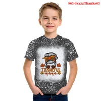 summer fashion 3d thanksgiving day t shirt kids funny casual t shirt children boy girl clothes cool oversized tshirt tops tees