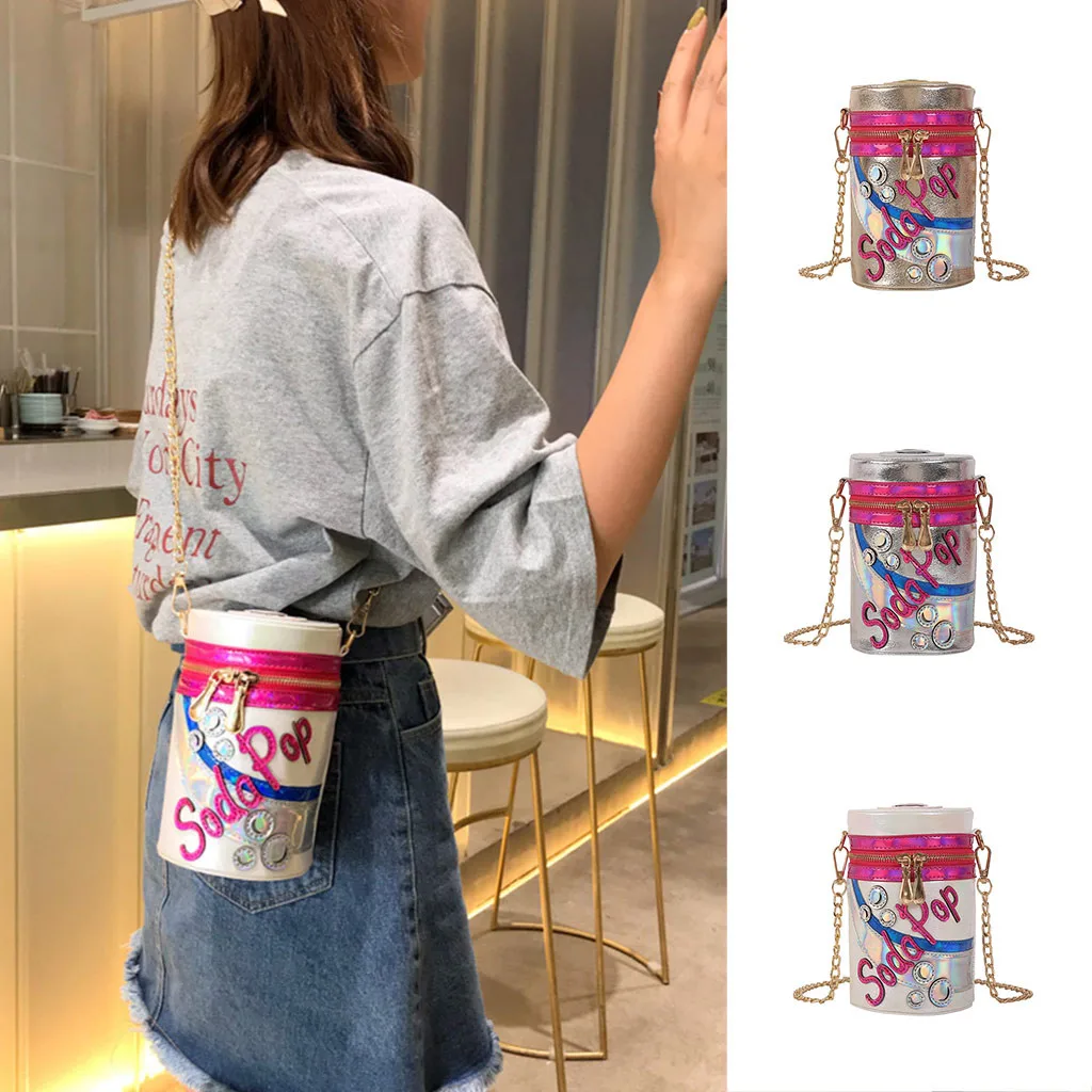 Женская сумка цилиндрическая индивидуальная забавная цепочка сумка-мессенджер