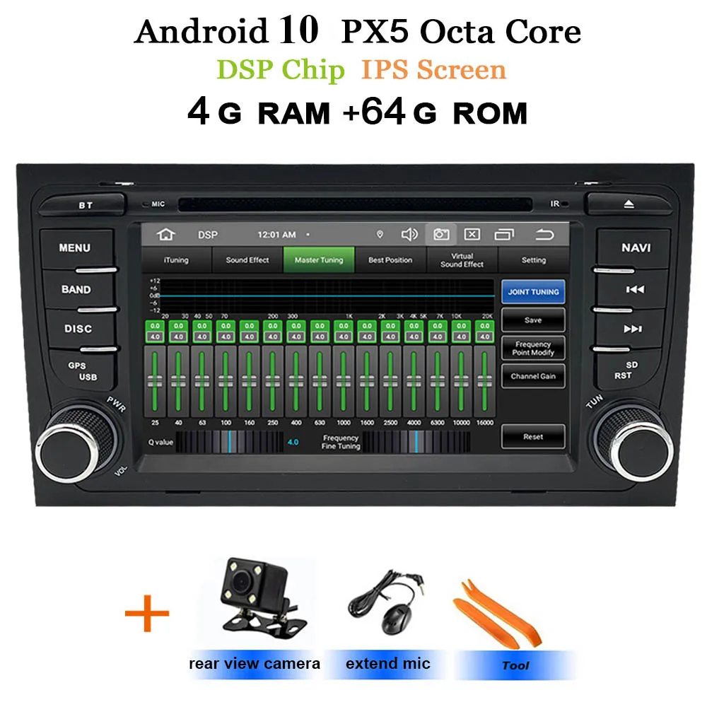 DSP Android 10 автомобильный стерео DVD мультимедийный плеер для Audi A4 S4 RS4 2002-2007 с WiFi BT gps навигацией Радио 7 ''ips экран - Цвет: DSP IPS PX5 4G-64G