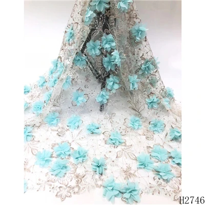 light green lace YF HZGJMY 3D ручной работы Цветы французская кружевная ткань африканская вышивка тюль сетка кружевная ткань для одежды A2746 - Цвет: light green lace