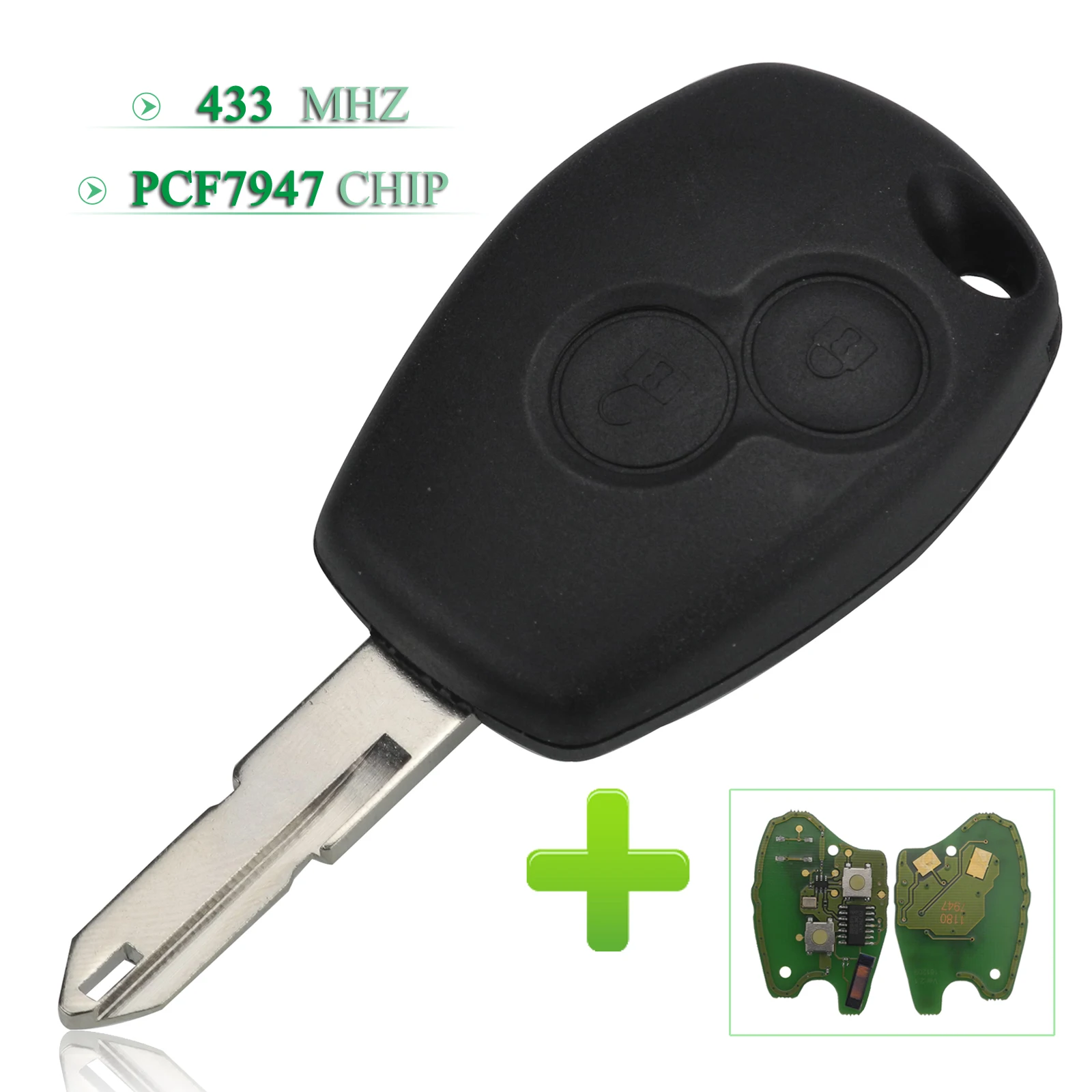 

Jingyuqin 2 кнопки 433 МГц ASK PCF7947 чип дистанционный Автомобильный ключ для Renault Vivaro Movano Traffic, замена главного ключа