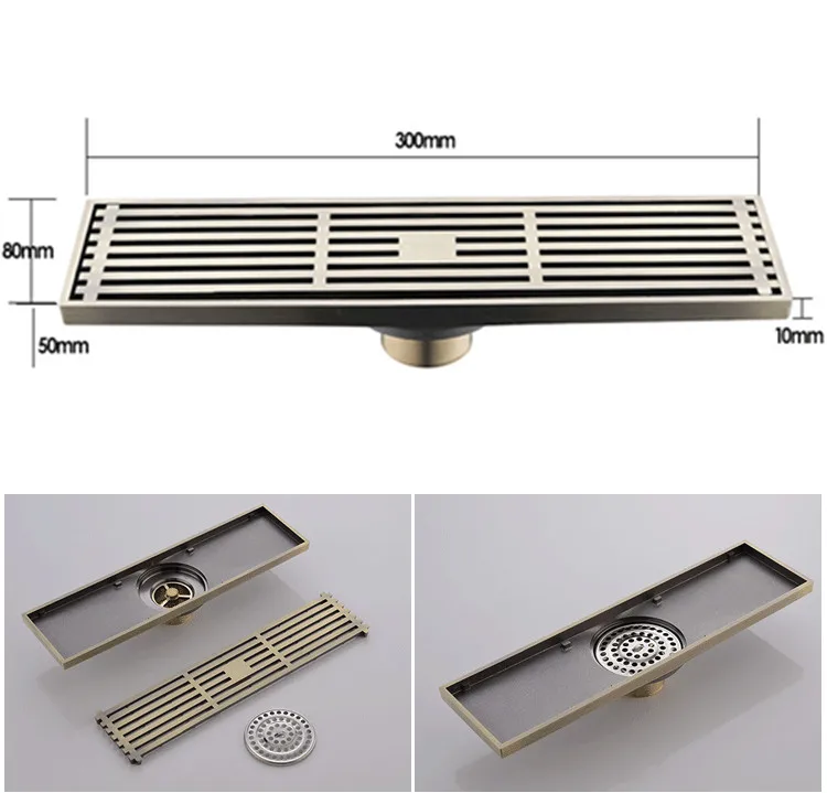 Античная медь твердая латунь Бронзовый пол Слив отходов Ванная комната Душ слив