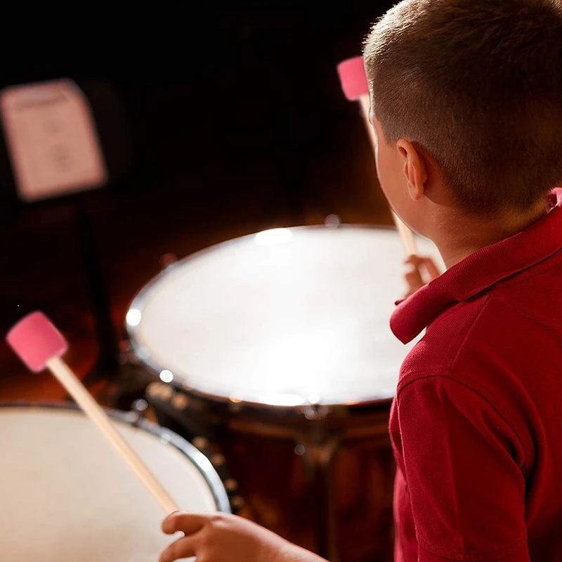4 Упак. Басовые барабанные молотки палочки Ударные с поролоновой головкой и