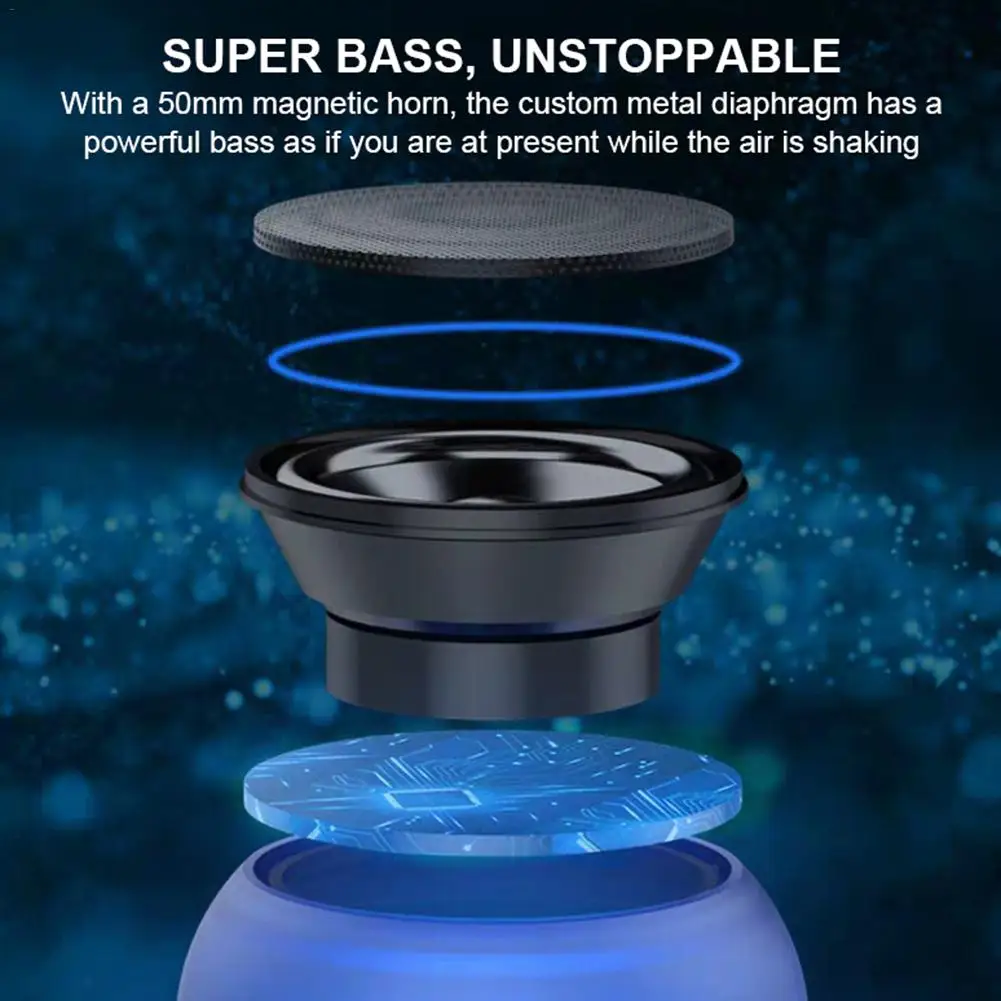 A1 Bluetooth Speaker Mini Wireless Audio-visual Loudspeaker With Colorful Breathing Atmosphere Lights Stereo Audio Sound Box | Электроника
