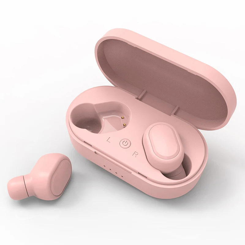 TWS Bluetooth наушники IPX6 водонепроницаемые V5.0 наушники беспроводные наушники для Andorid Ios с функцией громкой связи гарнитура - Цвет: Package Box-pink