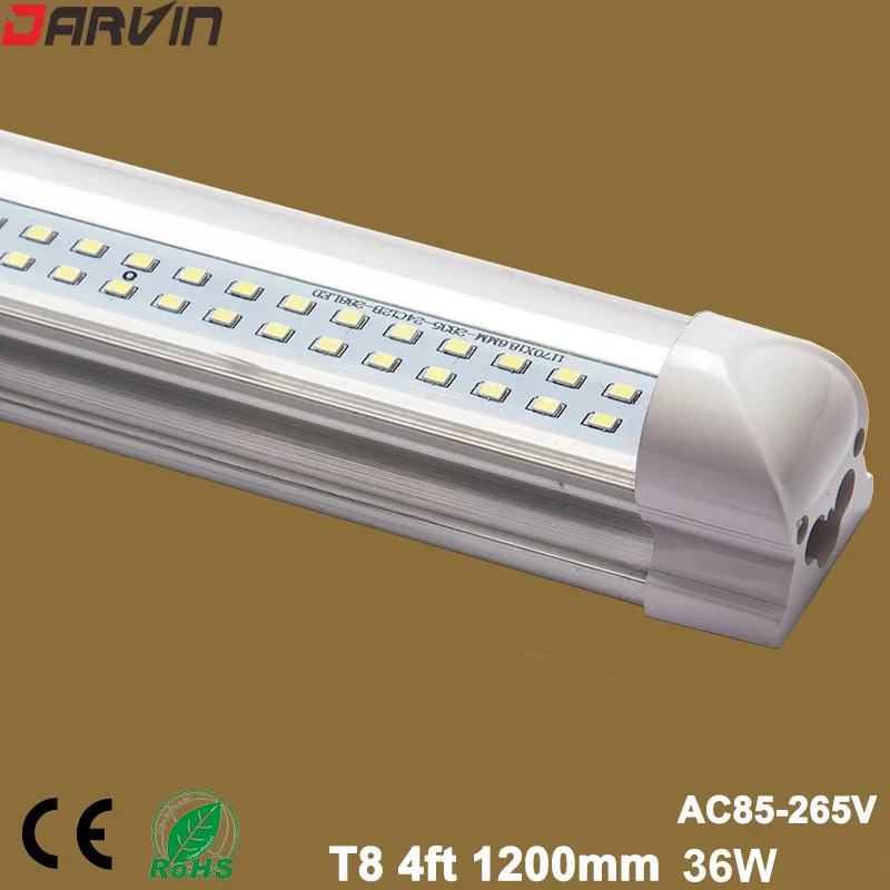 10pcs LED tube light 36W 4ft 120cm T8 Integrated Led Lamp Replace Fluorescent Tube No Need Fixture AC110V 220V