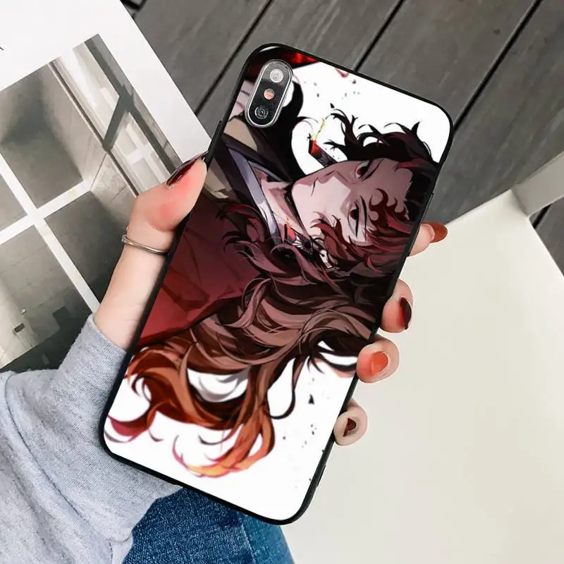

Anime Kimetsu No Yaiba Demon Slayer Phone Case Black Cover For IphoneX XS 11 12 11/12Pro Max 5 5s SE 6 6s 7 8 Plus SE2020 Cases