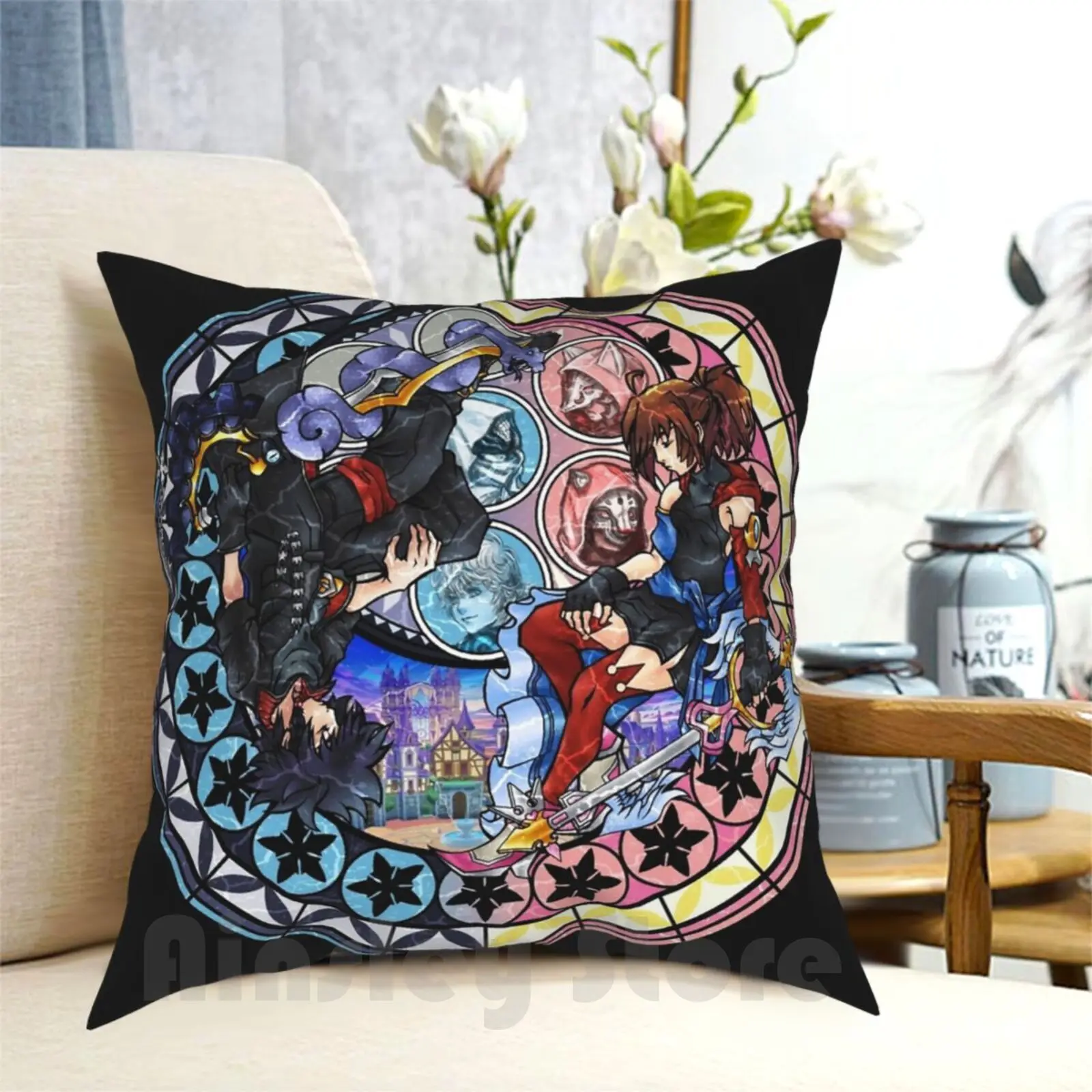 

Azalea And Sirius Landing Pillow Case Printed Home Soft DIY Pillow cover Kingdom Hearts Square Enix Will Of Past Video Games