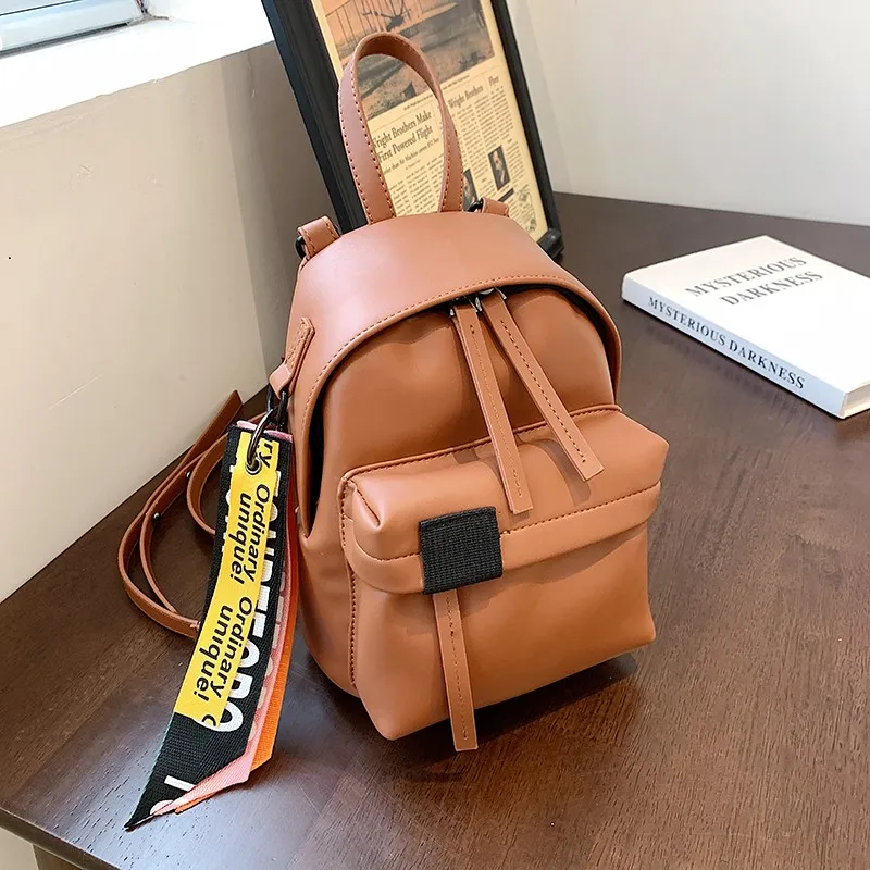 

fashion womens backpack 2021 Female Retro hit School bag Small Leather white cheap cute Beach Travel backpack for women girls