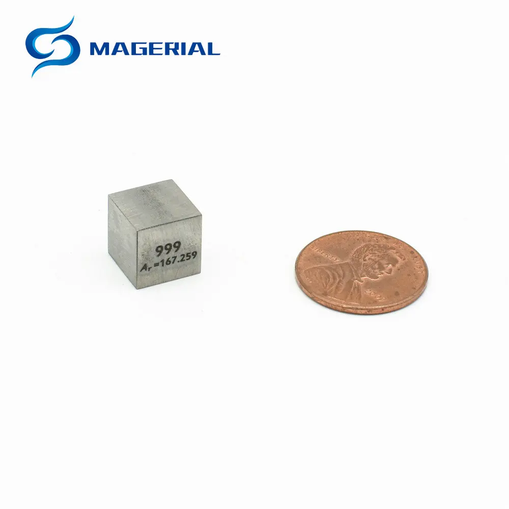 Erbium Cube Er плотность металла 99.9% для простой коллекции элементов 10x10x10 мм ручной работы 4 DIY хобби дисплей