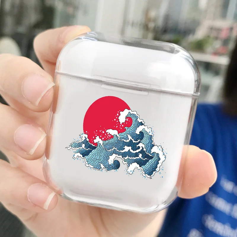 Чехол Tsunami океанские волны для AirPods 2 симпатичный защитный чехол air pods Pro Роскошный