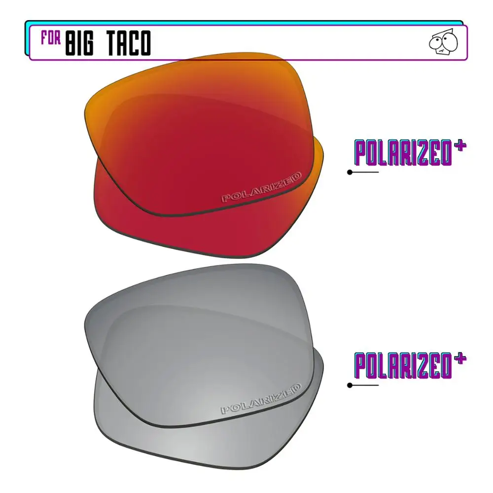 EZReplace Polarized Replacement Lenses for - Oakley Big Taco Sunglasses - Sir P Plus-RedP Plus