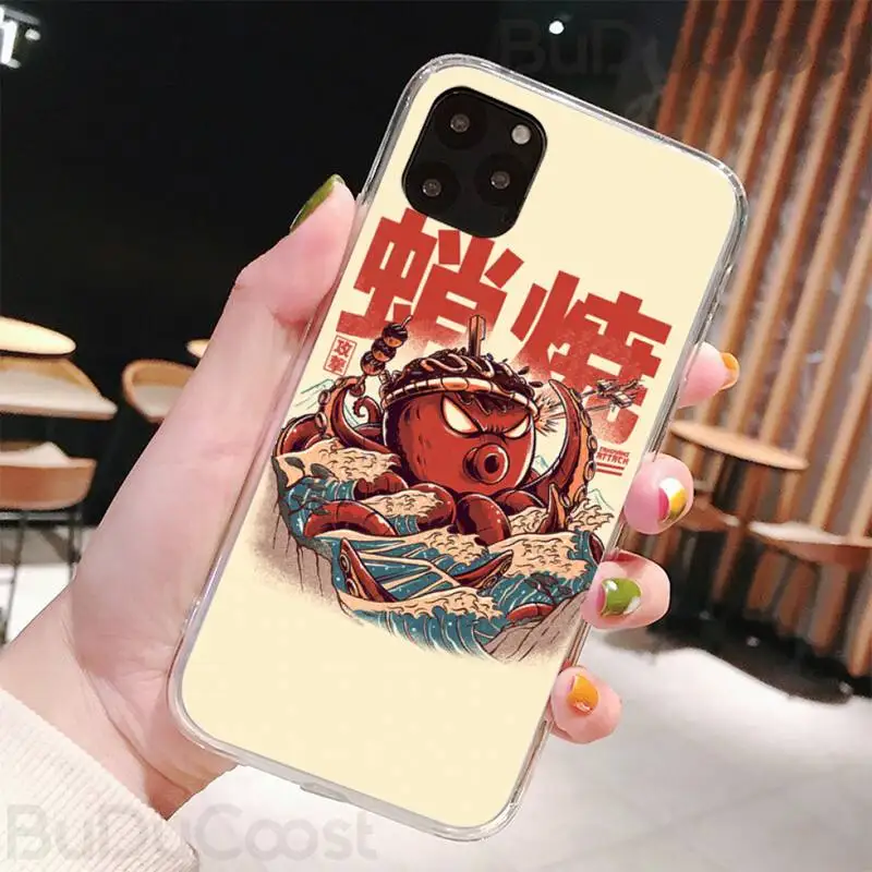 

The Great Wave of Kanagawa Ramen sushi Phone Case for iPhone 8 7 6 6S Plus X 5S SE 2020 XR 11 pro XS MAX 12 12Mini