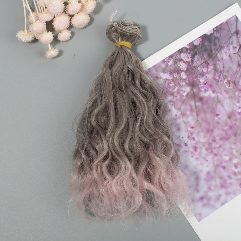171TT2333 Aidolla модные DIY 15*100 см мини-локоны вьющиеся парики высокотемпературный материал прямые волосы парик для BJD куклы аксессуары - Цвет: 171TT2333