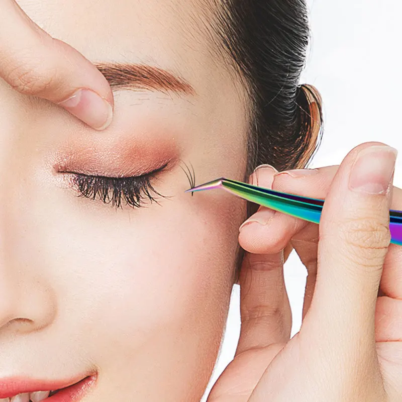 

Пинцет для ресниц из нержавеющей стали, профессиональный инструмент для наращивания ресниц, обрезки бровей, изогнутый Прямой зажим, инстру...