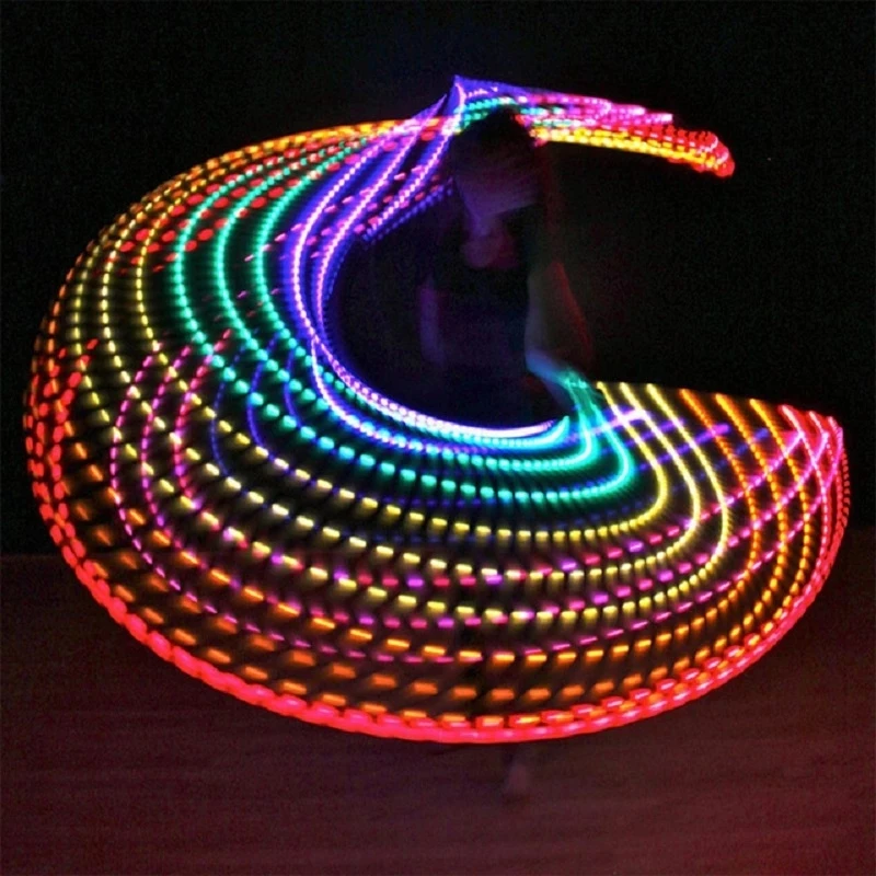 

LED Hoops Detachable Colorful Fitness Circle Performing Abdominal Fat Loss Light Fitness Crossfit Equipments Massage Hoop Sport