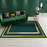 2022 green carpets for living room big size fashion modern house decoration geometric golden area rugs bedroom bedside floor mat