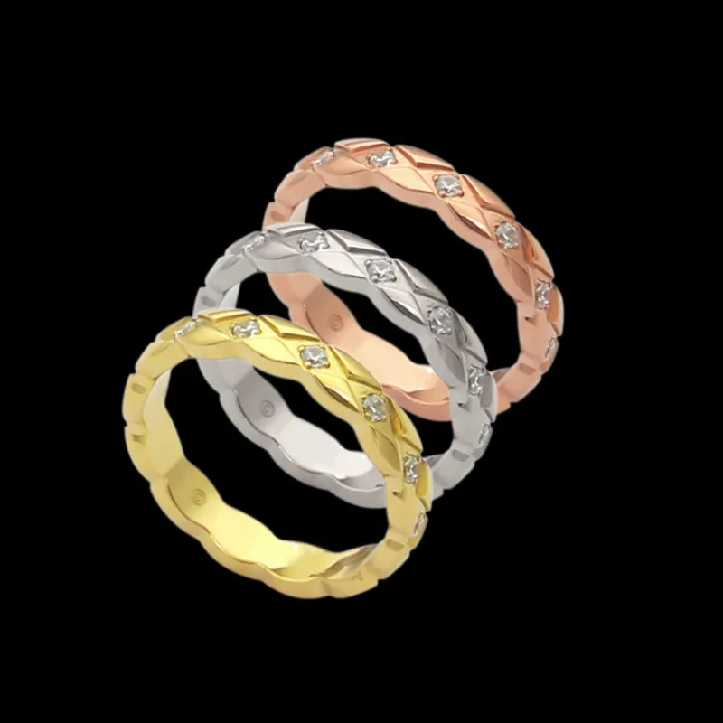 

Narrow Cutting Grain Rhinestone Rings For Women