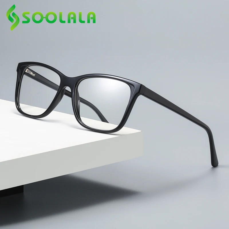 SOOLALA Square TR90 Anti Blue Light Reading Glasses Women Men Spring Hinges Prescription Reader +1.0 1.5 to 4.0 | Аксессуары для