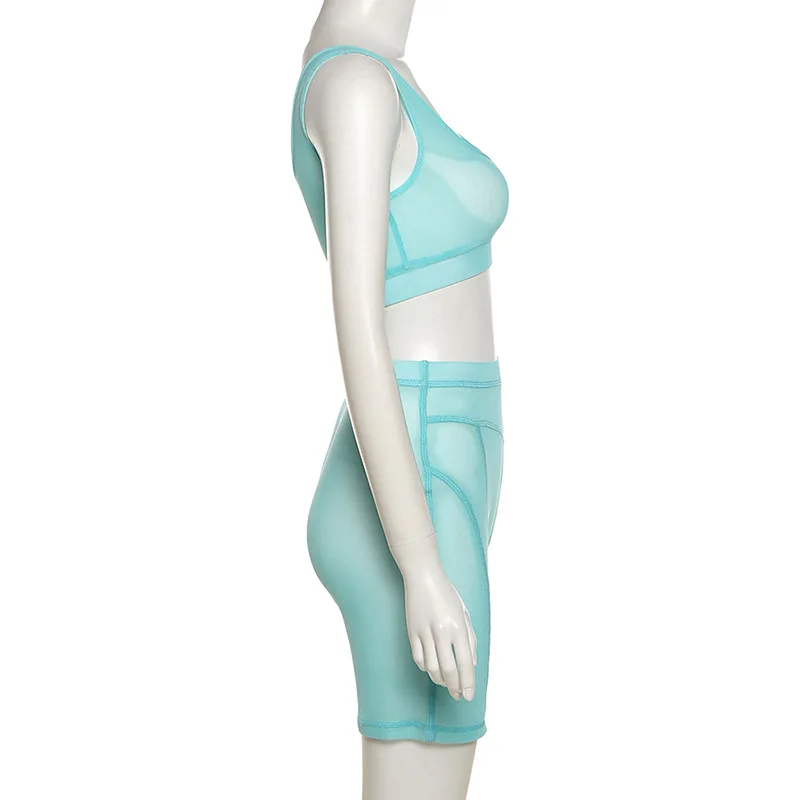 

Solid Color Crop Top Tank+Slim Shorts Two Piece Set Women Outfits Loungewear Summer 2021 Sexy Jogging Fitness Tracksuits