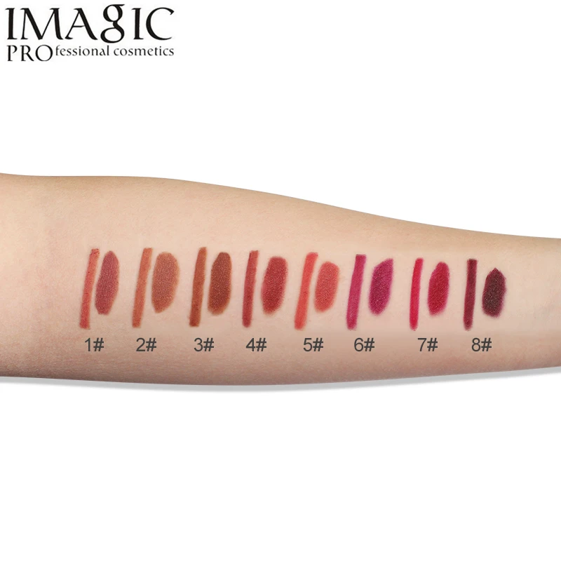 2 шт./лот IMAGIC Набор губной помады матовая помада + карандаш для губ 8 цветов
