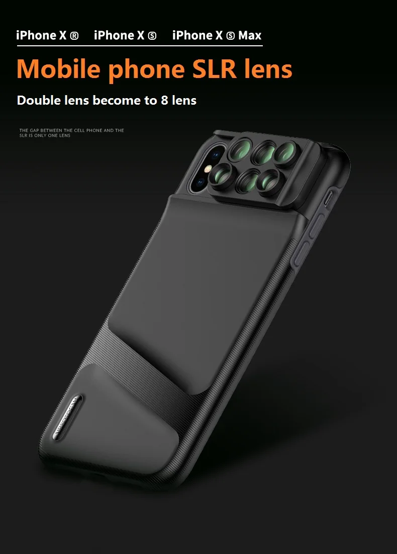 Для iPhone XS XR MAX двойной объектив камеры 6 в 1 Рыбий глаз Широкоугольный макро для