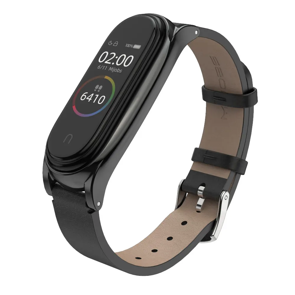 Ремешок для Mi Band 5 4 3 браслет из микрофибры искусственной кожи Xiaomi Смарт-часы Xiomi