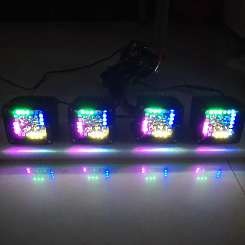 3 &quot12 Вт светодиодный рабочий светильник бар луч потока стручки с RGB чеканкой