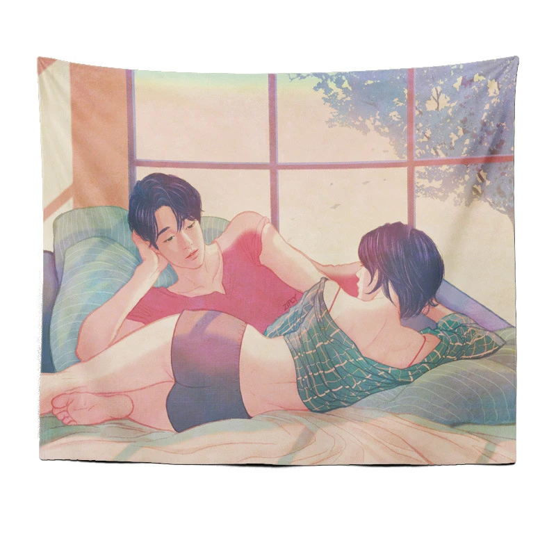 

Sweet Couple Series Tapestry Wall Hanging Home Decor Bedroom Background Cloth Living Room Creative Bedspread Beach Blanket