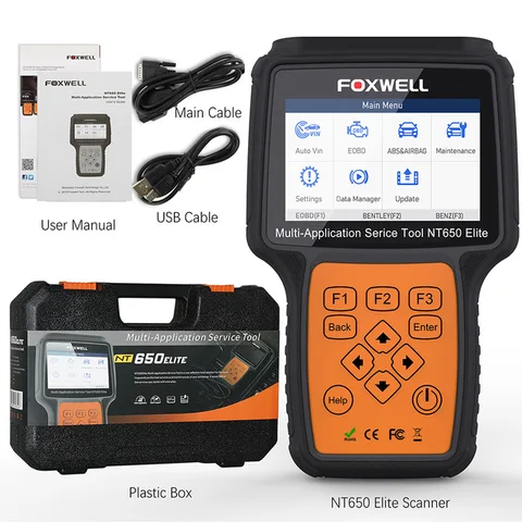 Автомобильный сканер FOXWELL NT650 Elite OBD2, профессиональный считыватель кодов A/F BRT ABS SRS DPF Oil 26, инструмент для диагностики автомобиля OBD 2