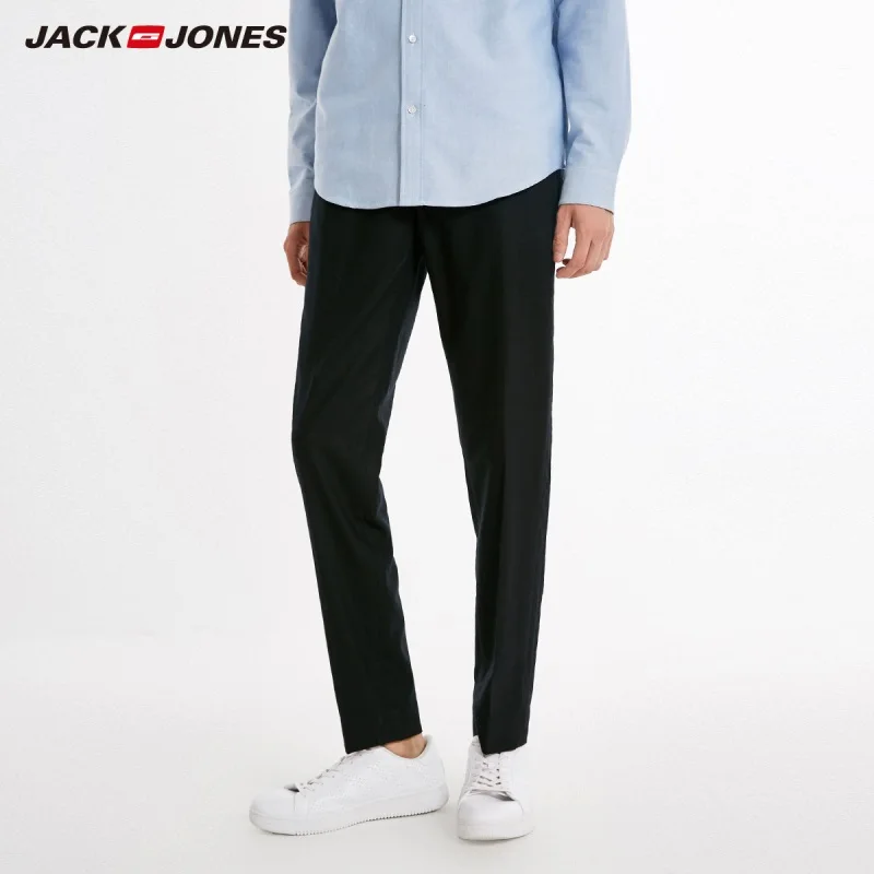 JackJones мужские Умные повседневные шерстяные брюки 218314591 | Мужская одежда