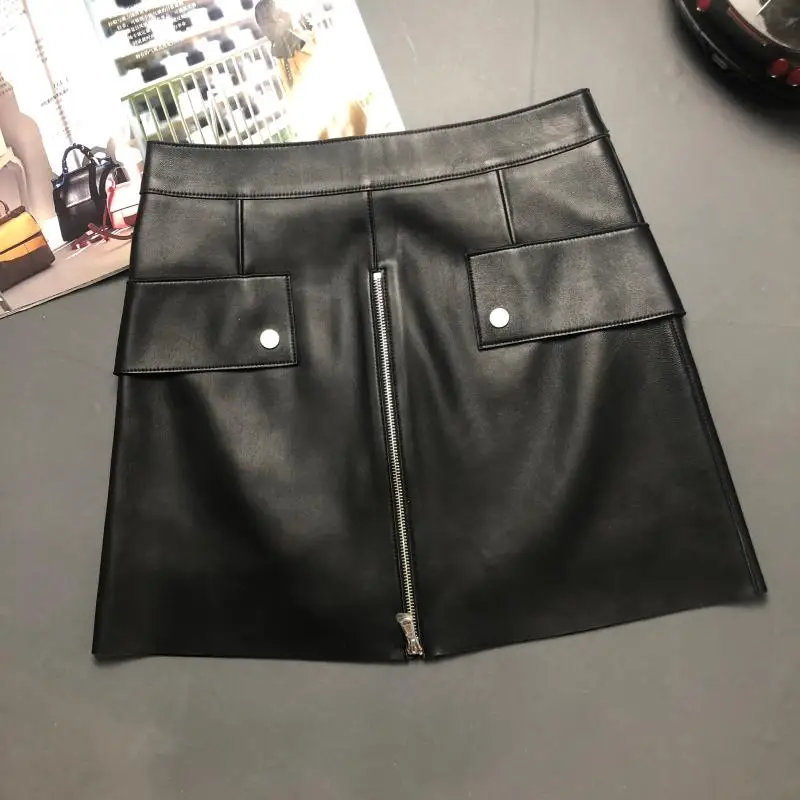 Натуральная кожа юбка Женский натуральный из натуральной овечьей кожи Женская