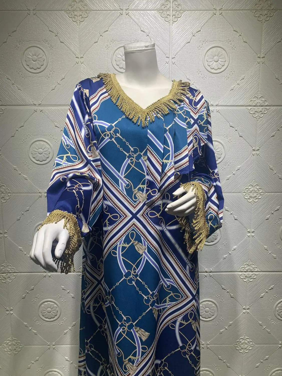 

Dubai Baroque Ins Muslim Print Silk Abaya Maxi Dress Vestidos Cardigan Kimono Long Robe Gowns Jubah Eid Ramadan jalabiya Islamic