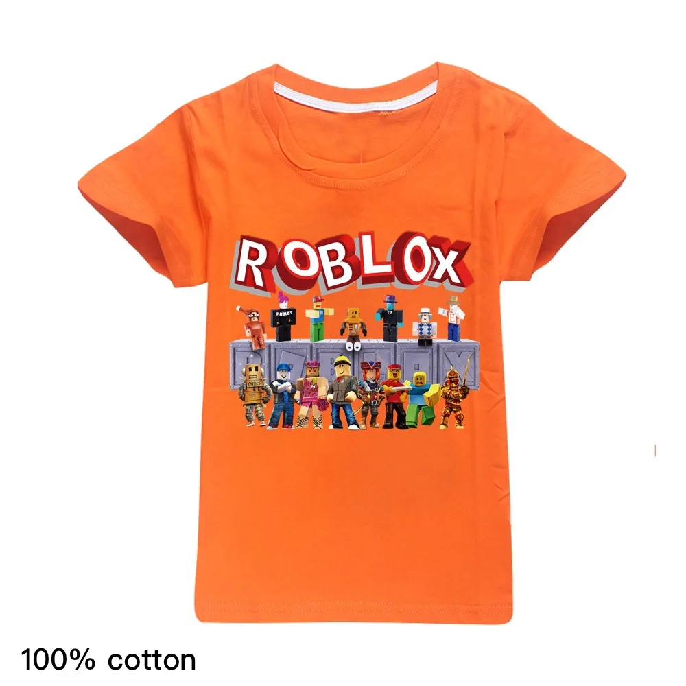 

Robloxing Cotton T-shirt Children's Clothing Tops Boys Short Sleeve Joggers Hedging Cosplay Costume Girls Cartoon Street Costume