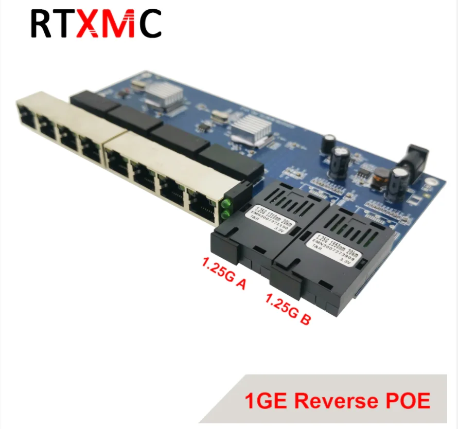 Обратное POE Питание переключатель 10/100/1000M гигабитный Ethernet волоконно-оптический