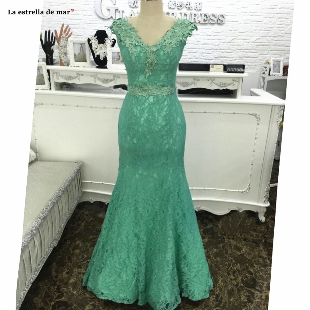 

Mermaid wedding guests gown lace applique Cap Sleeve green pink blue purple bridesmaid dress long elegant vestido dama de honra